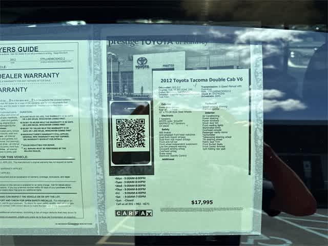 used 2012 Toyota Tacoma car, priced at $17,995