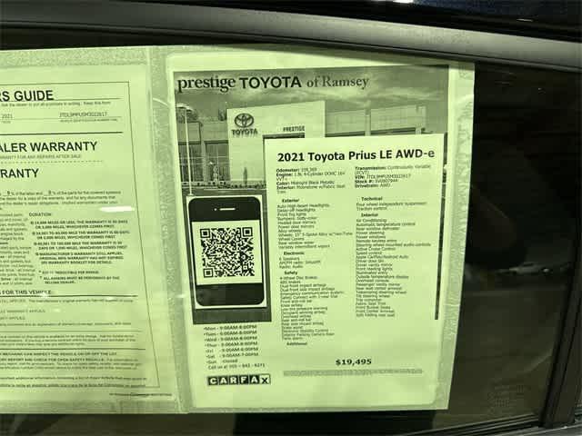 used 2021 Toyota Prius car, priced at $18,995