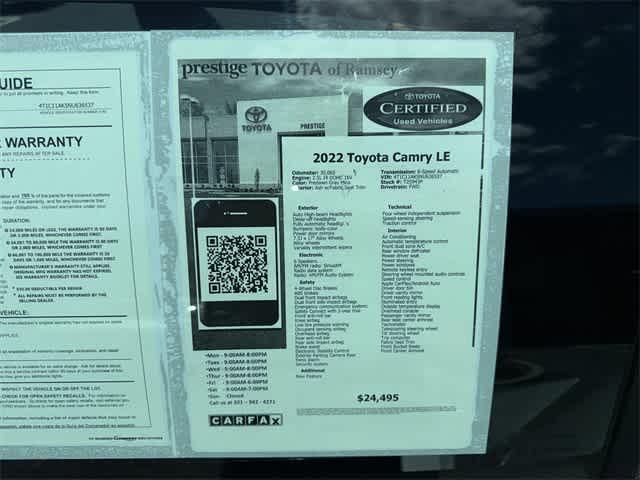 used 2022 Toyota Camry car, priced at $24,495