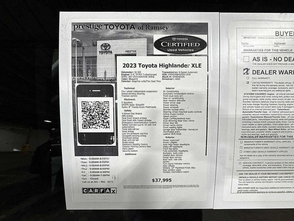 used 2023 Toyota Highlander car, priced at $35,495