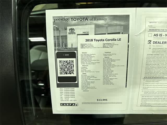 used 2018 Toyota Corolla car, priced at $13,495