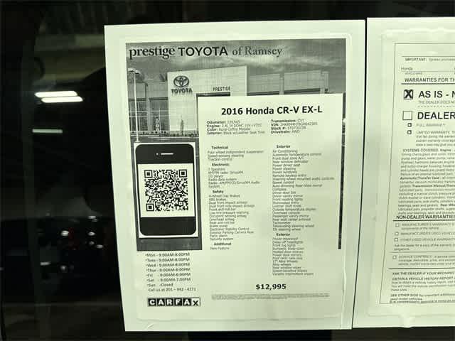used 2016 Honda CR-V car, priced at $12,995