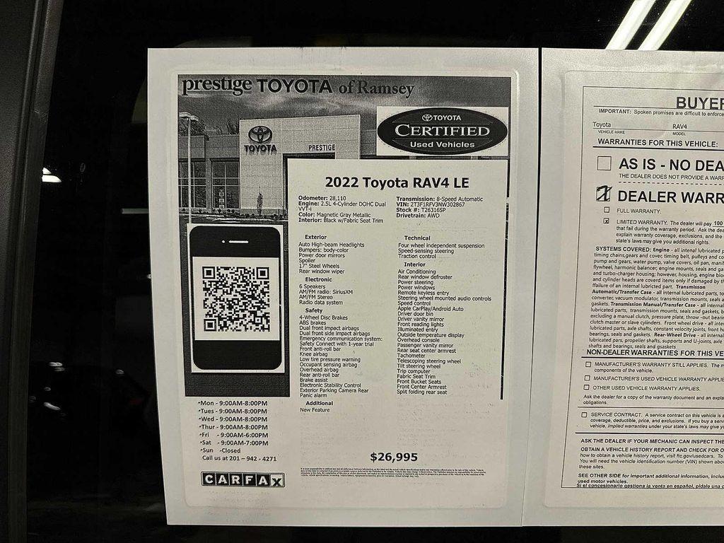 used 2022 Toyota RAV4 car, priced at $26,995