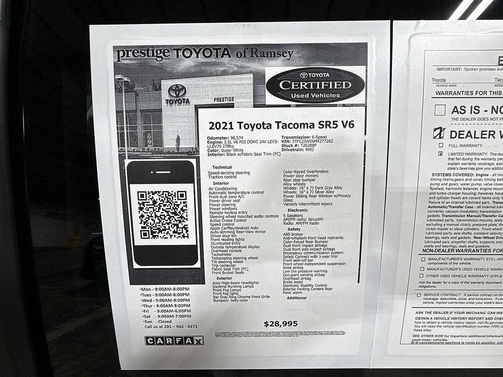 used 2021 Toyota Tacoma car, priced at $28,995