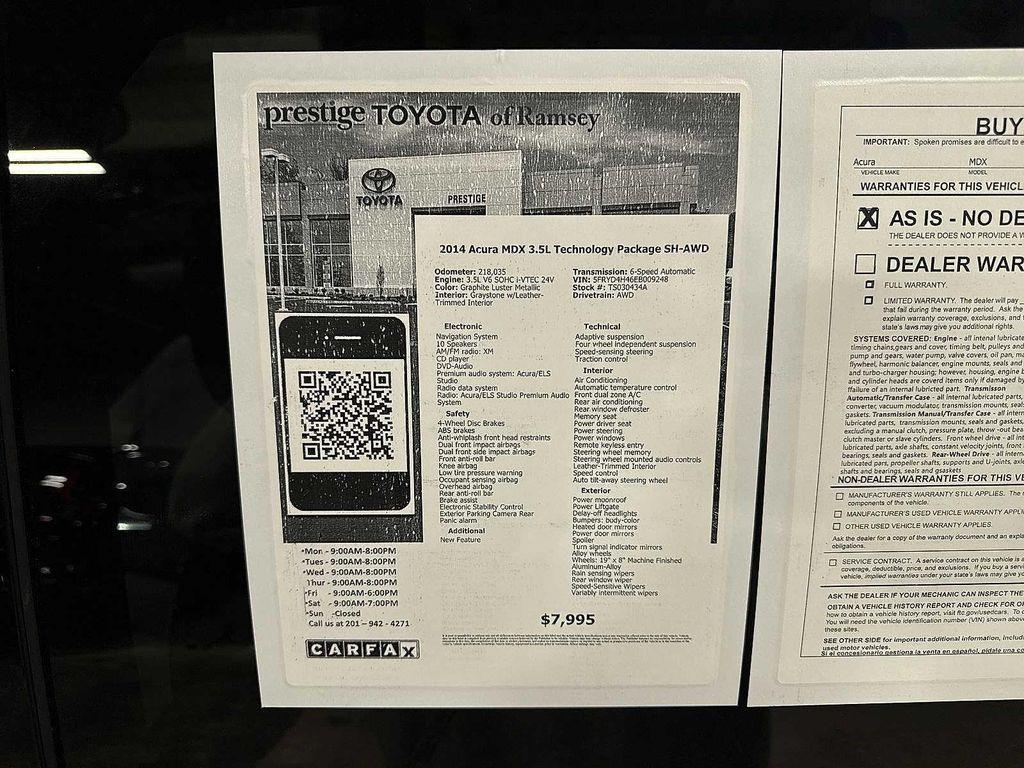 used 2014 Acura MDX car, priced at $7,995