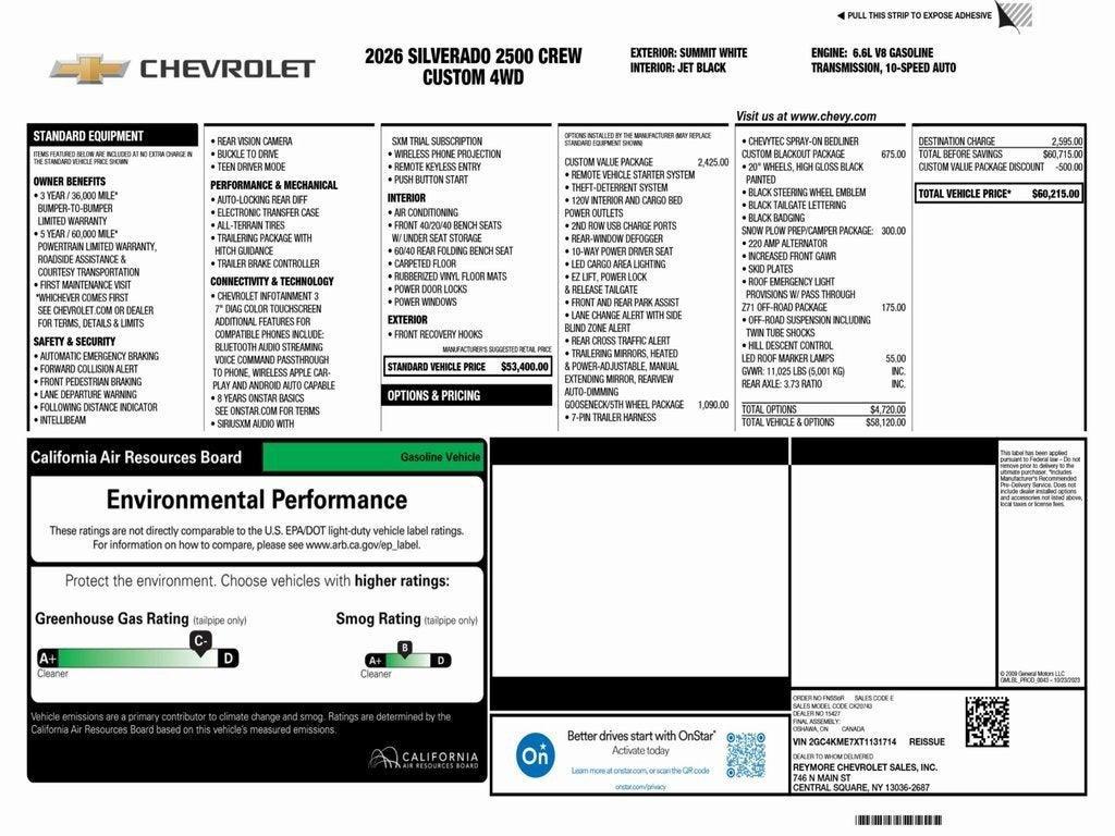 new 2026 Chevrolet Silverado 2500 car, priced at $59,215
