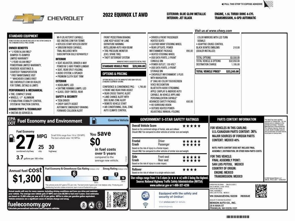 used 2022 Chevrolet Equinox car, priced at $22,677