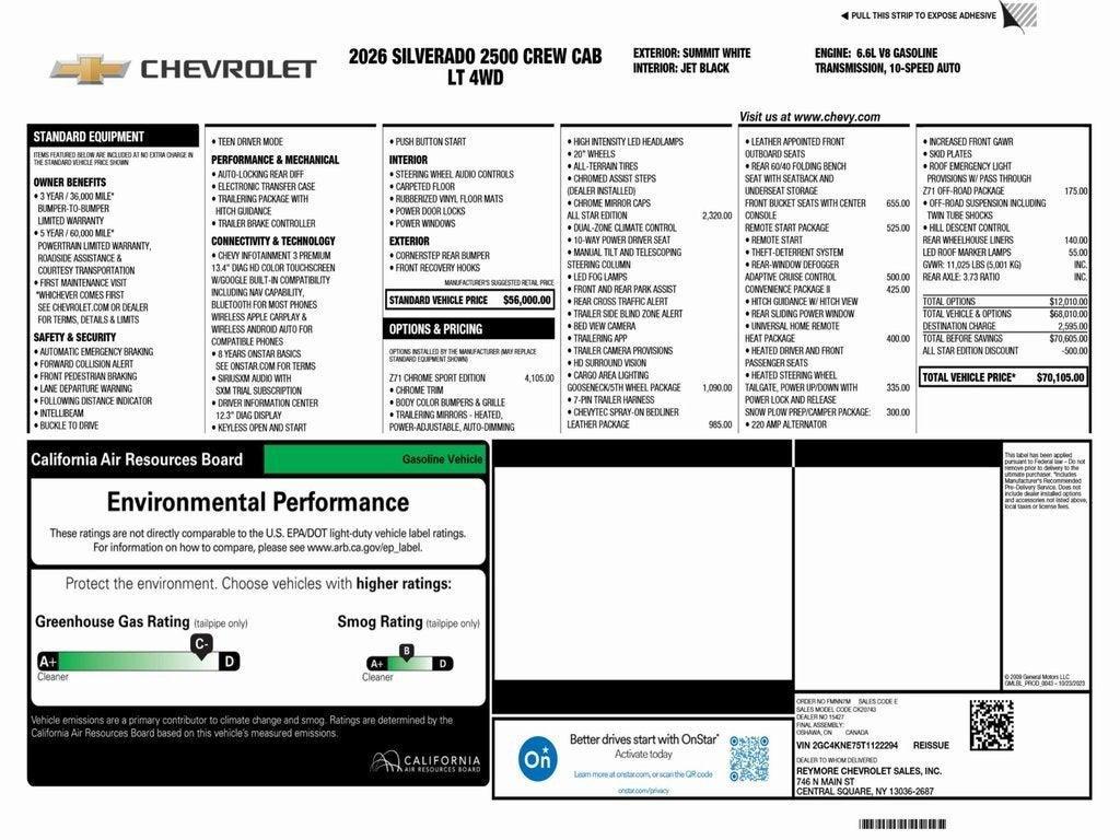 new 2026 Chevrolet Silverado 2500 car, priced at $69,105