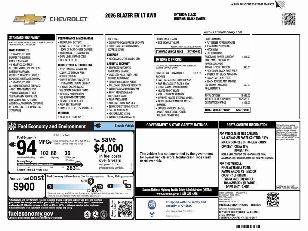 new 2026 Chevrolet Blazer EV car, priced at $51,975
