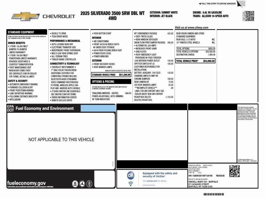 new 2025 Chevrolet Silverado 3500 car, priced at $65,428