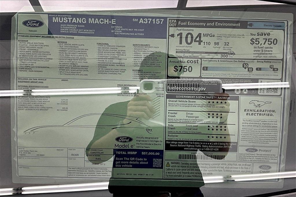 new 2025 Ford Mustang Mach-E car, priced at $48,454