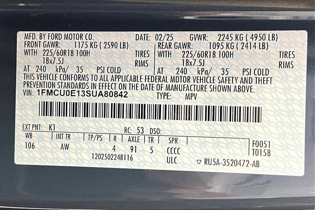 new 2025 Ford Escape car, priced at $30,438