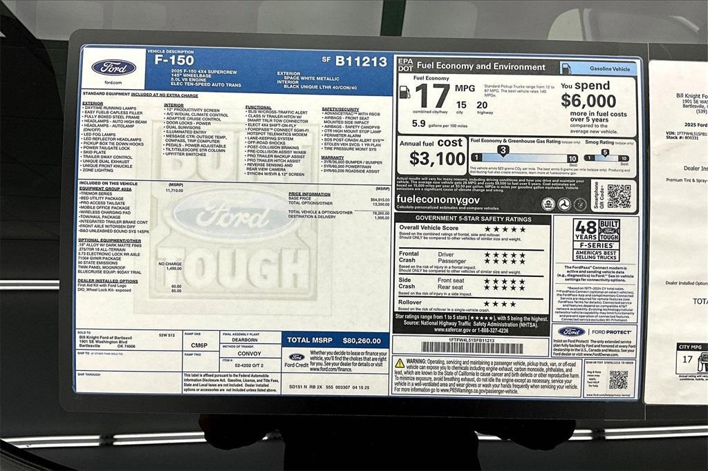 new 2025 Ford F-150 car, priced at $74,642