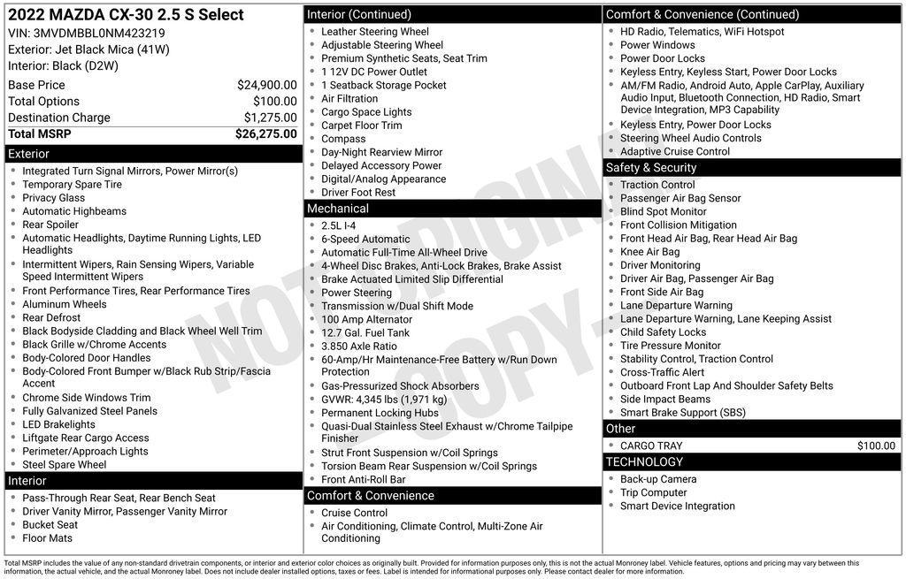 used 2022 Mazda CX-30 car, priced at $15,993