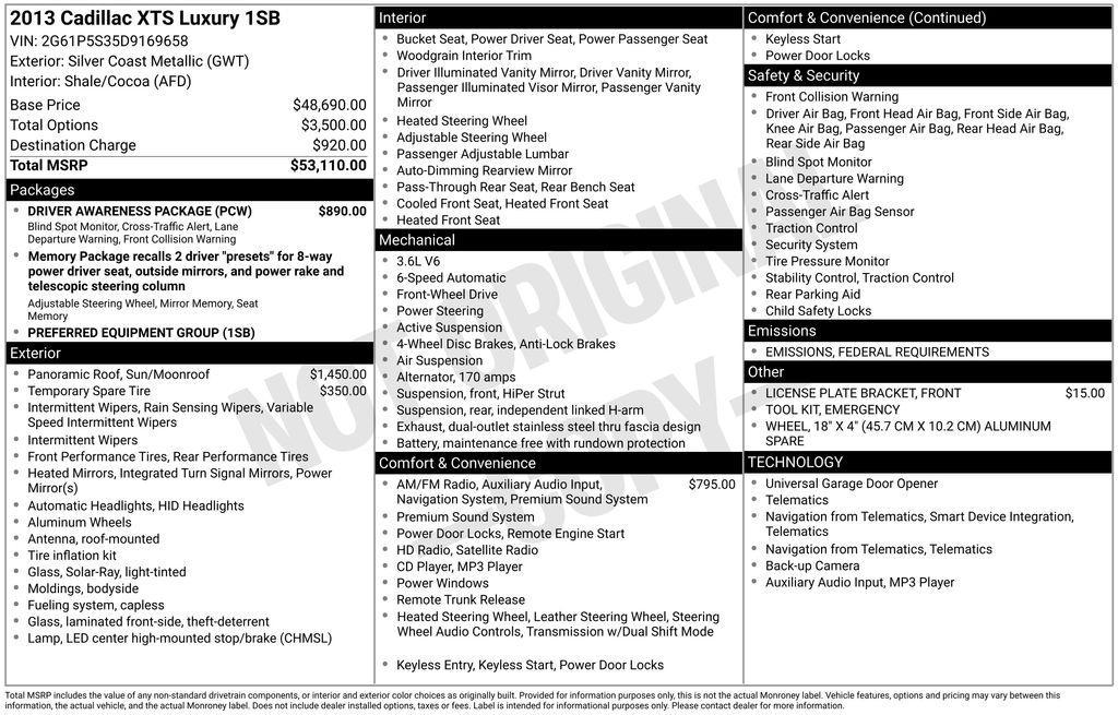 used 2013 Cadillac XTS car, priced at $15,950