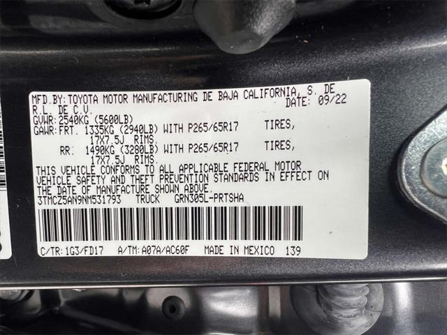 used 2022 Toyota Tacoma car, priced at $39,392