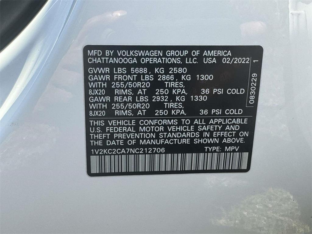 used 2022 Volkswagen Atlas Cross Sport car, priced at $27,888