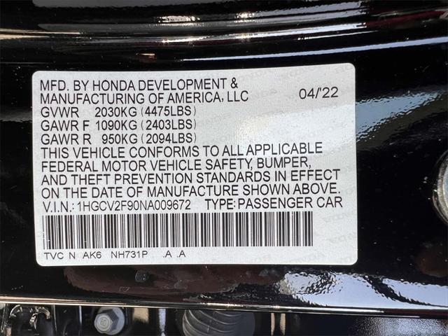 used 2022 Honda Accord car, priced at $29,998