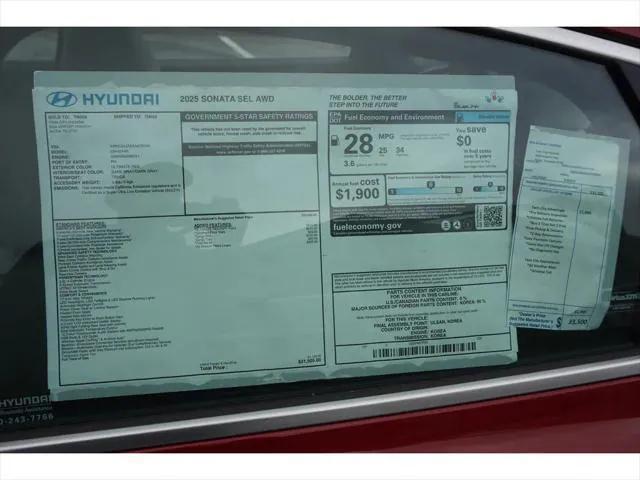 new 2025 Hyundai Sonata car, priced at $28,946