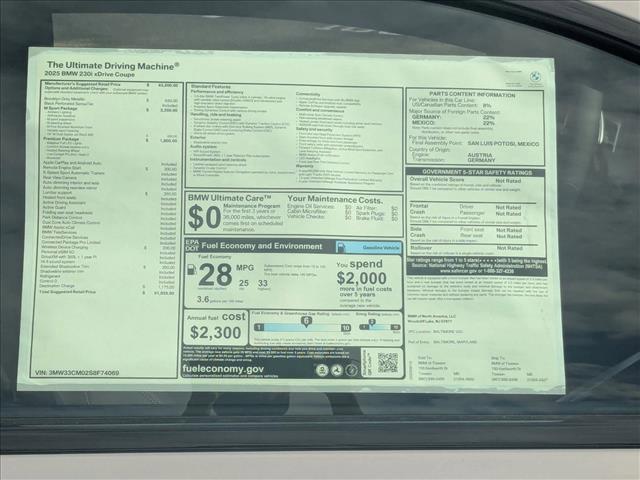 new 2025 BMW 230 car, priced at $51,925