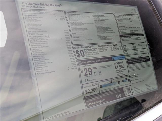 used 2025 BMW X3 car, priced at $55,775