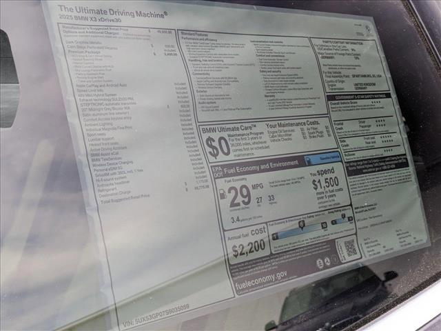 new 2025 BMW X3 car, priced at $55,775
