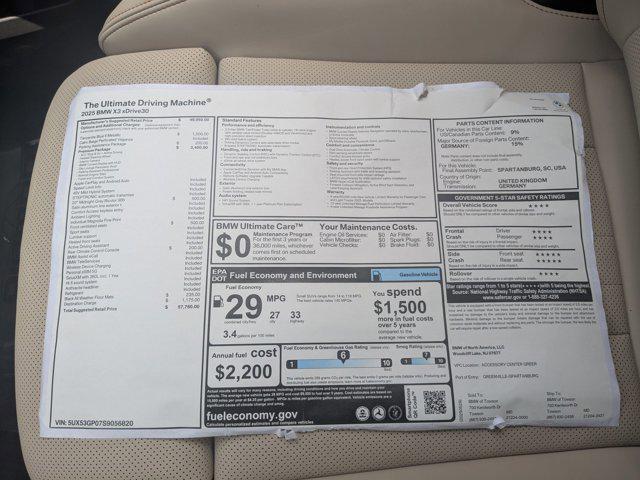 new 2025 BMW X3 car, priced at $57,760