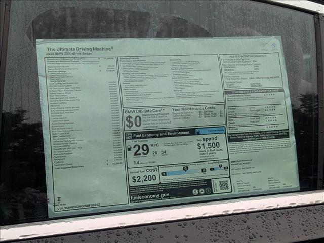 new 2025 BMW 330 car, priced at $52,225