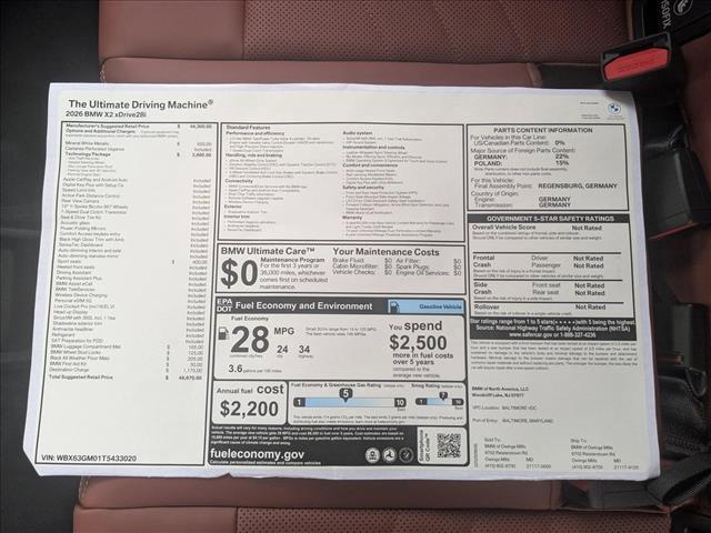 new 2026 BMW X2 car, priced at $49,670