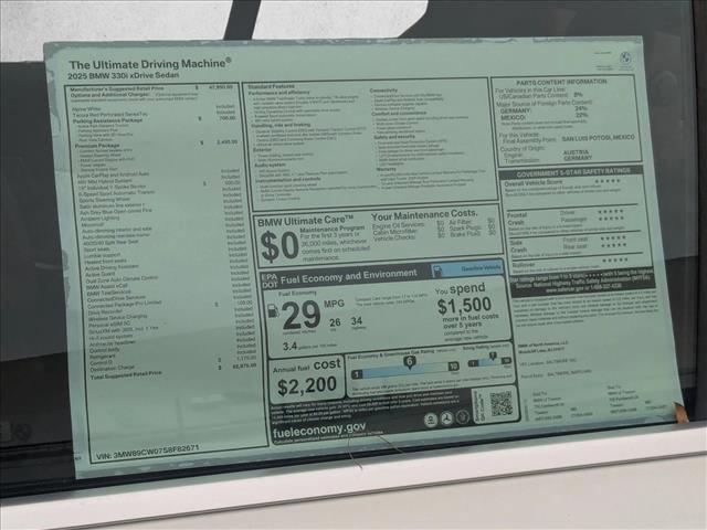 new 2025 BMW 330 car, priced at $52,975