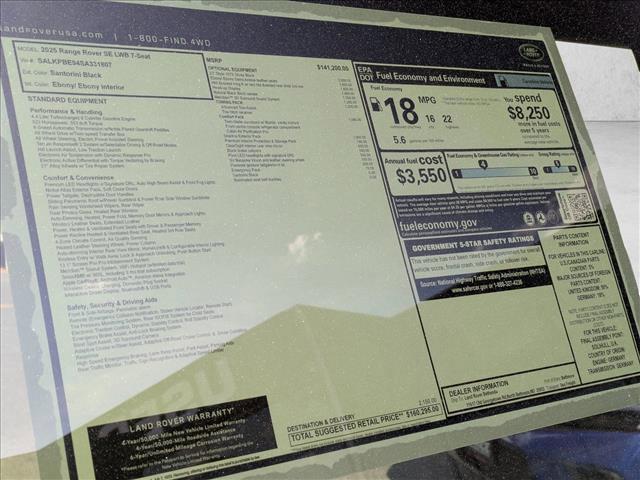 new 2025 Land Rover Range Rover car, priced at $160,295