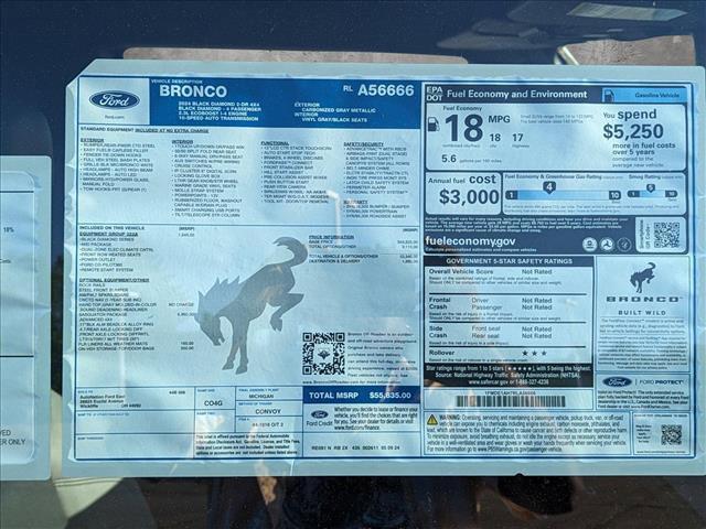 new 2024 Ford Bronco car, priced at $53,040