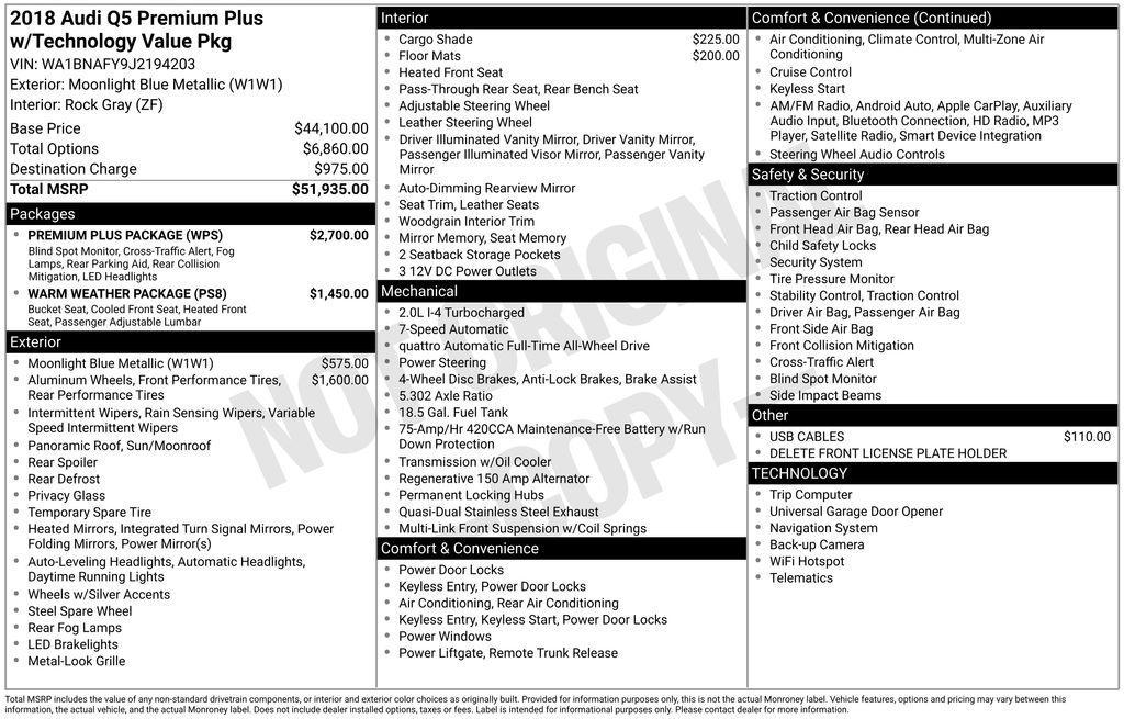 used 2018 Audi Q5 car, priced at $22,500