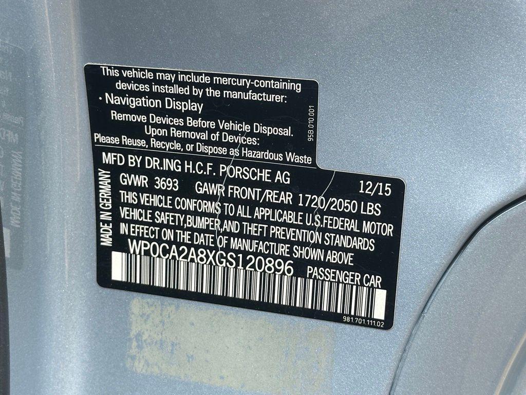 used 2016 Porsche Boxster car, priced at $39,000