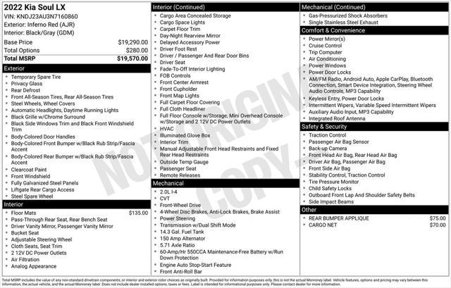 used 2022 Kia Soul car, priced at $15,000