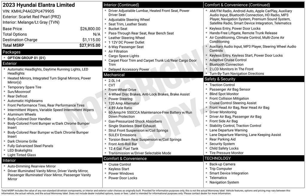 used 2023 Hyundai Elantra car, priced at $24,000