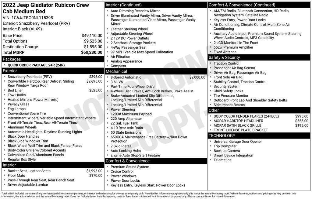 used 2022 Jeep Gladiator car, priced at $41,500