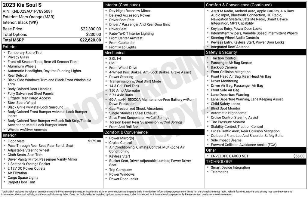 used 2023 Kia Soul car, priced at $18,750