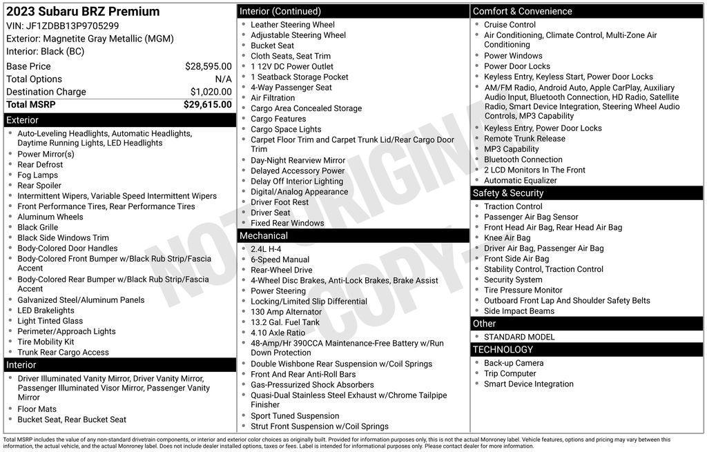 used 2023 Subaru BRZ car, priced at $30,000