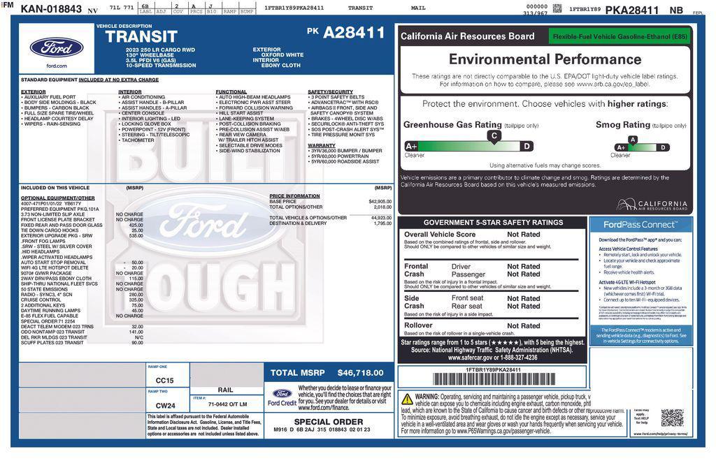 used 2023 Ford Transit-250 car, priced at $43,500