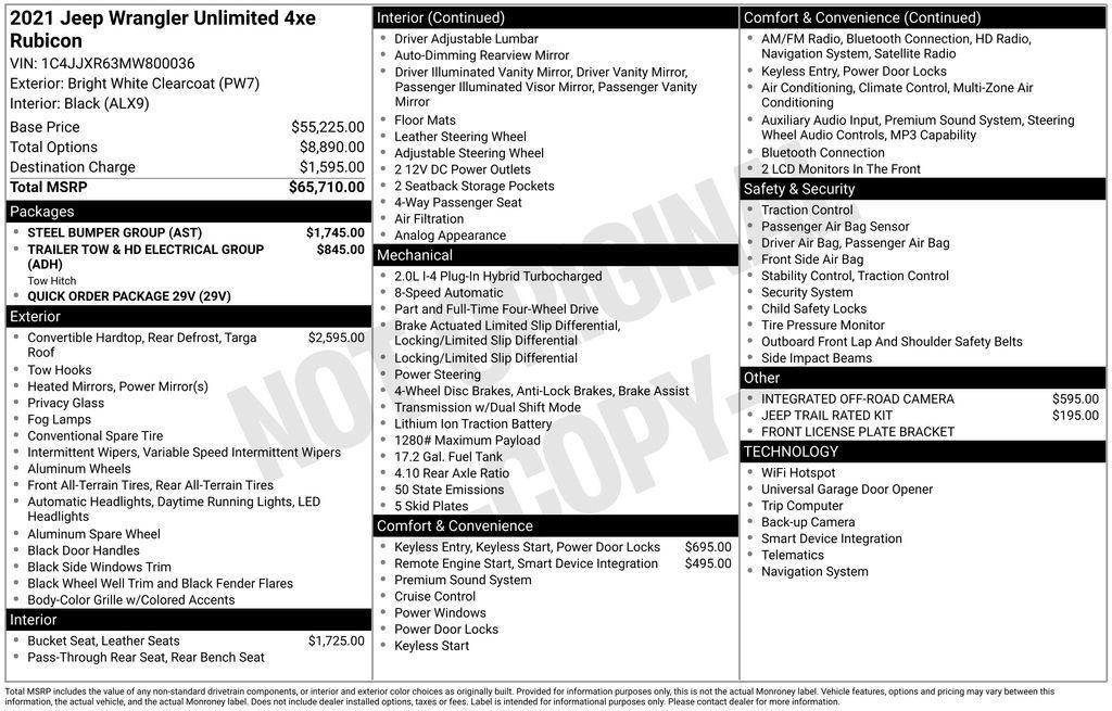 used 2021 Jeep Wrangler Unlimited 4xe car, priced at $32,000