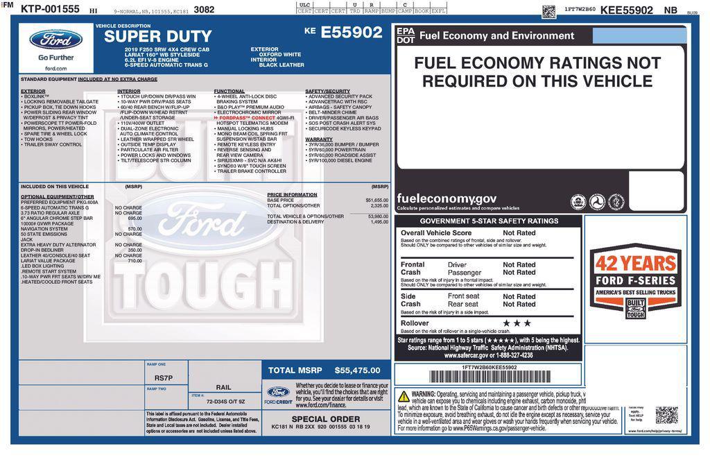 used 2019 Ford F-250 car, priced at $60,000