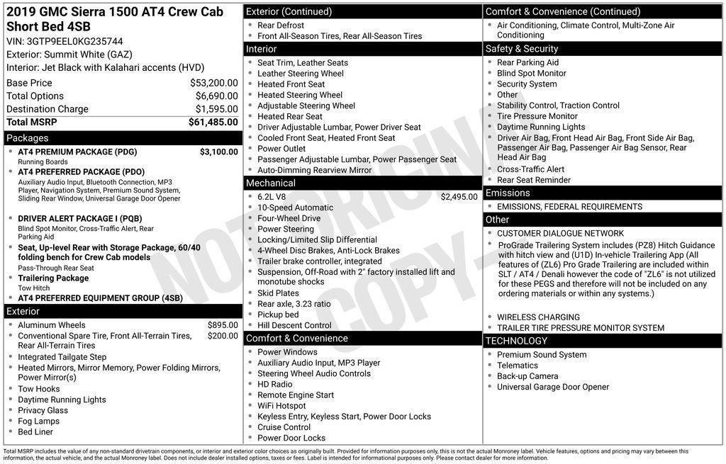 used 2019 GMC Sierra 1500 car, priced at $33,000