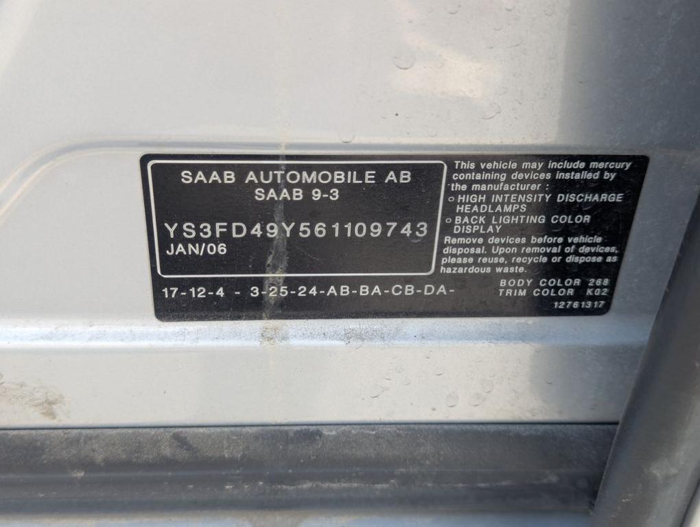 used 2006 Saab 9-3 car, priced at $2,988