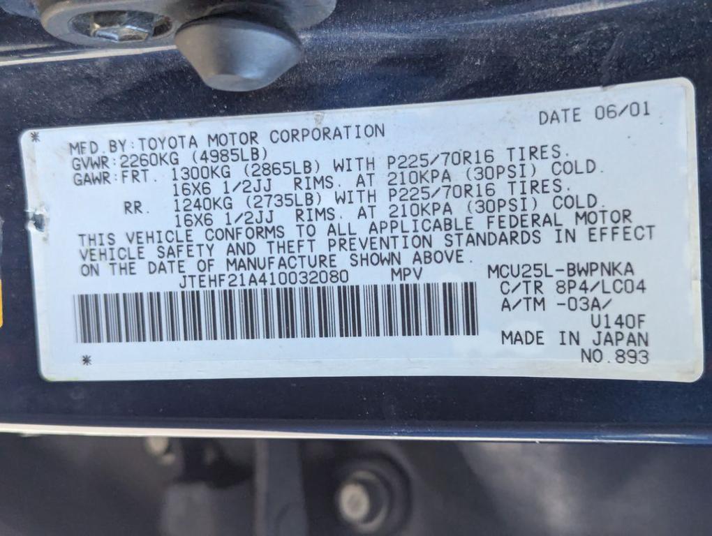 used 2001 Toyota Highlander car, priced at $3,988