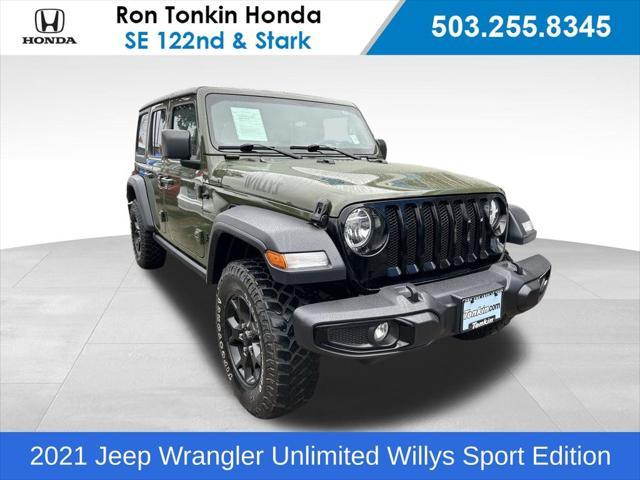 used 2021 Jeep Wrangler Unlimited car, priced at $33,649