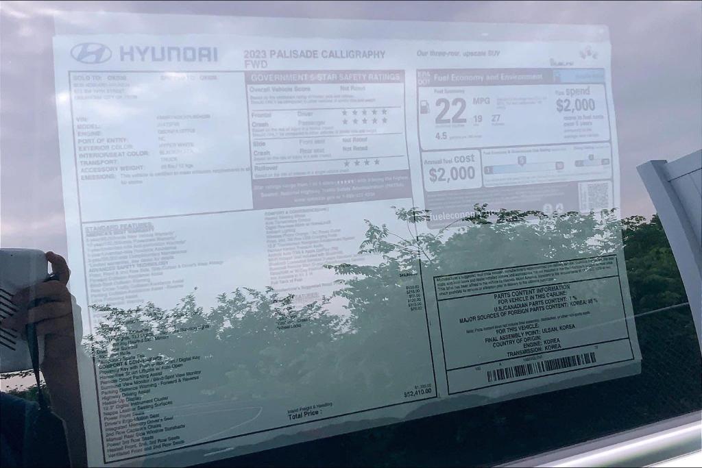 new 2023 Hyundai Palisade car, priced at $53,105