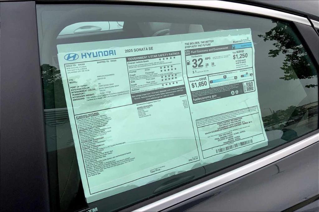 new 2025 Hyundai Sonata car, priced at $22,984