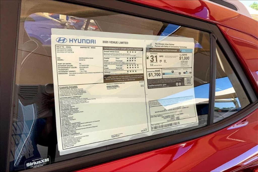 new 2025 Hyundai Venue car, priced at $21,319