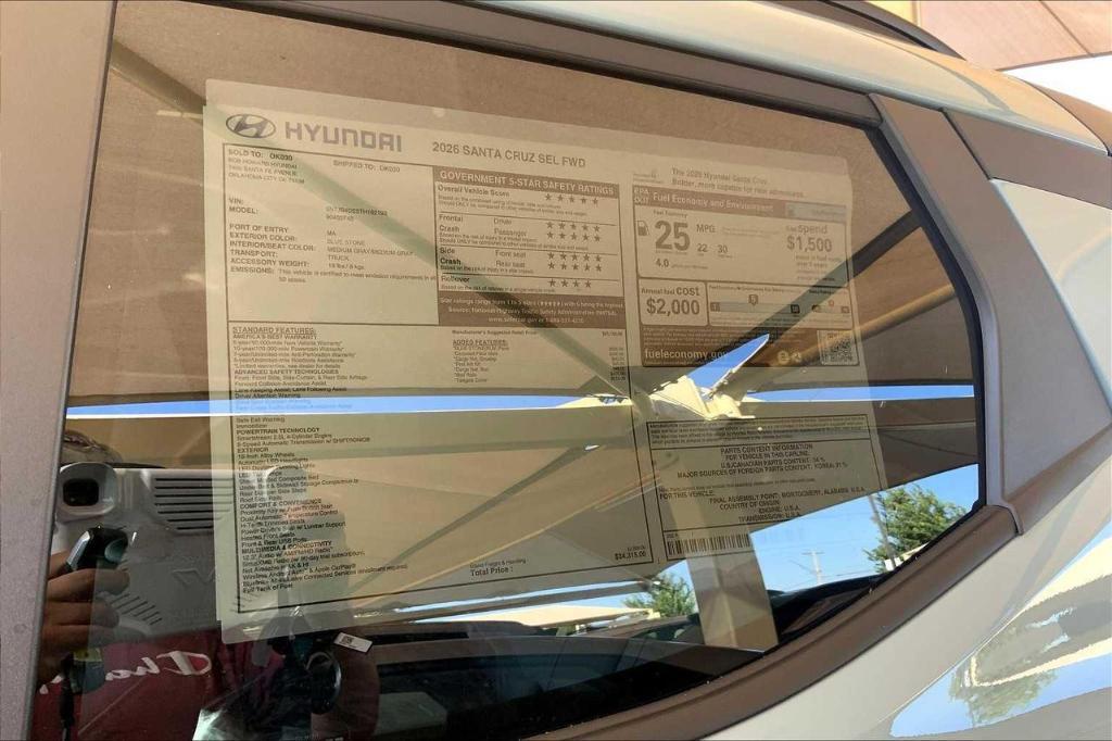 new 2026 Hyundai SANTA CRUZ car, priced at $30,197